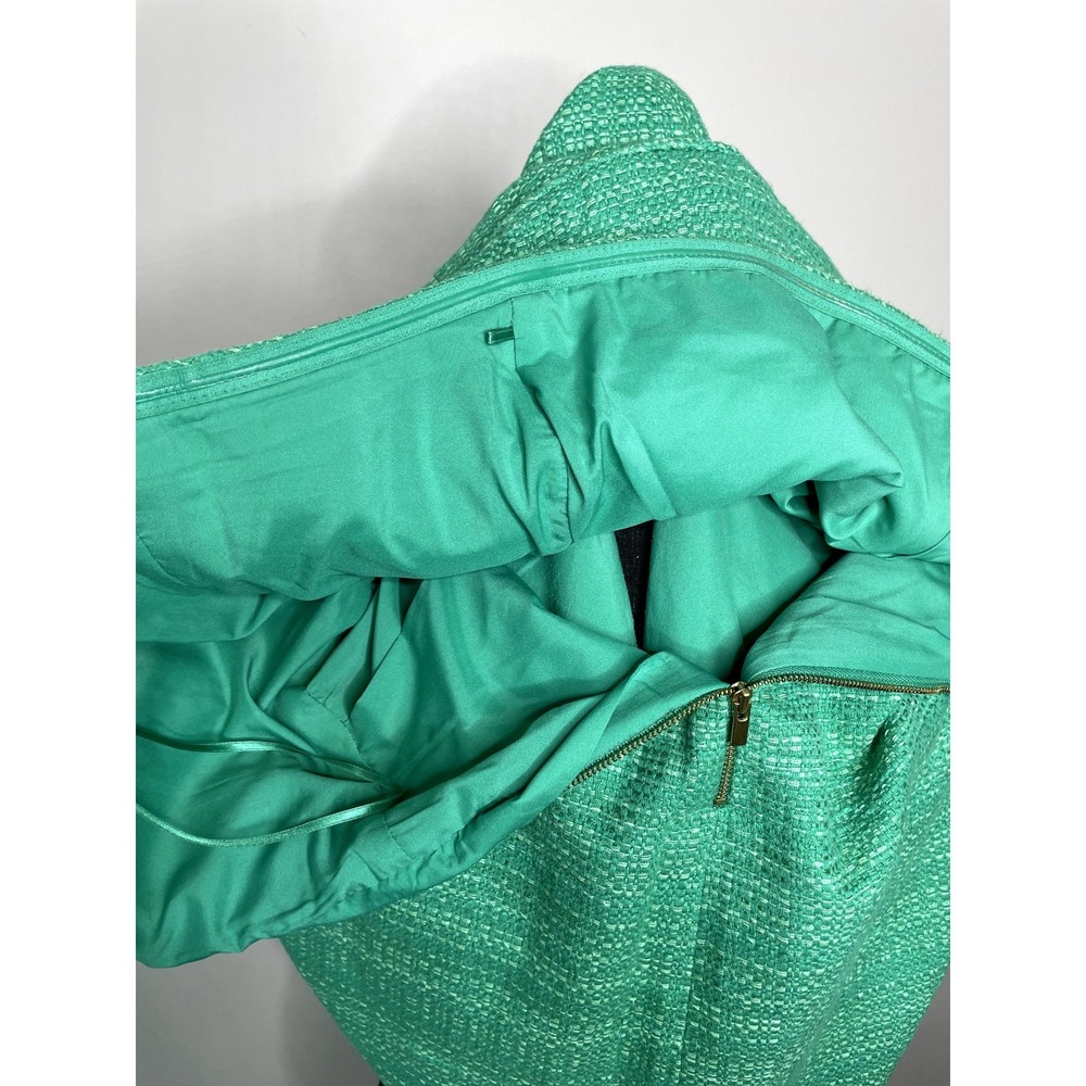Banana Republic Green Tweed Strapless Cocktail Dress Pockets Wedding Guest 12 - Picture 7 of 12